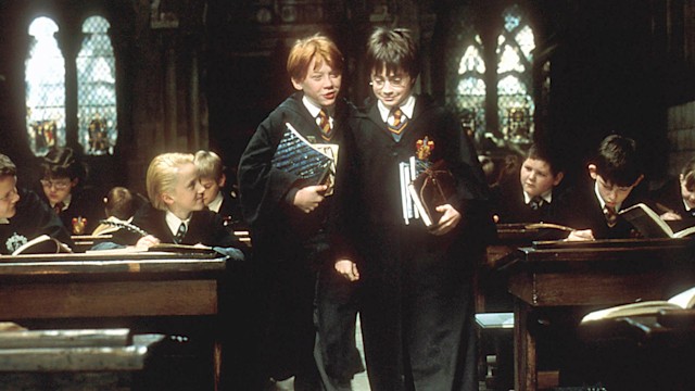 Rupert Grint and Daniel Radcliffe as youngsters in Harry Potter 
