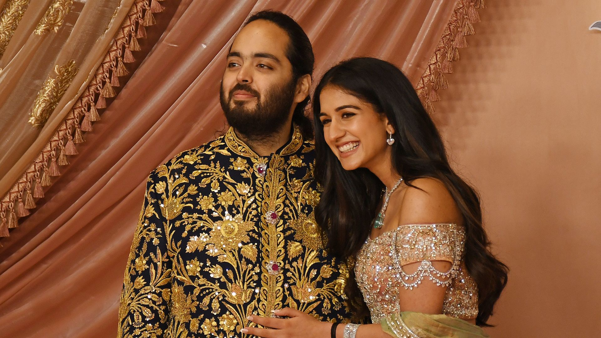 Ambani $600m wedding first look: bride Radhika Merchant stuns in dripping  jewels | HELLO!