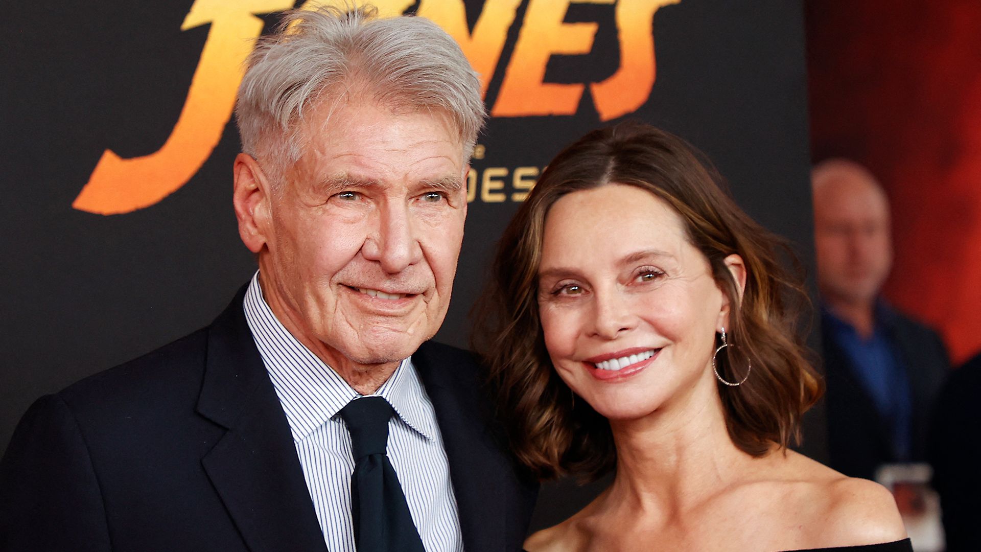 Harrison Ford and his wife Calista Flockhart at the premiere of Indiana Jones 5 in 2023. 