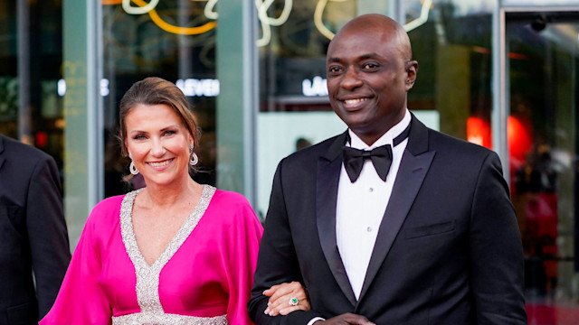 Princess Martha Louise and Durek Verrett after the government's festive event in connection with Princess Ingrid Alexandra's official day