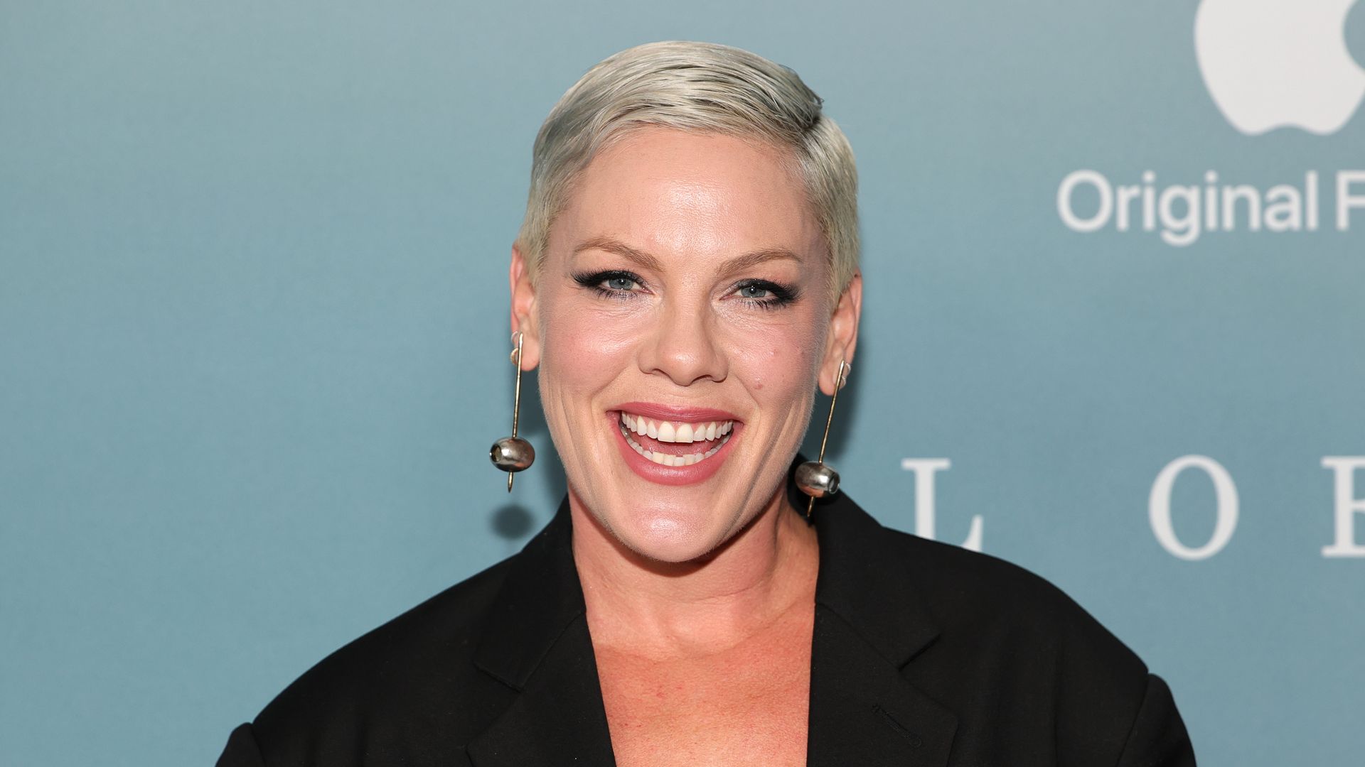 P!NK attends Apple's "All Of You" New York Premiere at The Whitby Hotel on September 17, 2025 in New York City.