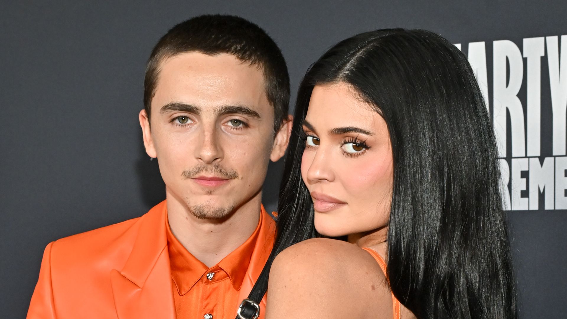 Timothee Chalamet and Kylie Jenner at the "Marty Supreme" Los Angeles Premiere held at the Samuel Goldwyn Theatre on December 08, 2025 in Los Angeles, California