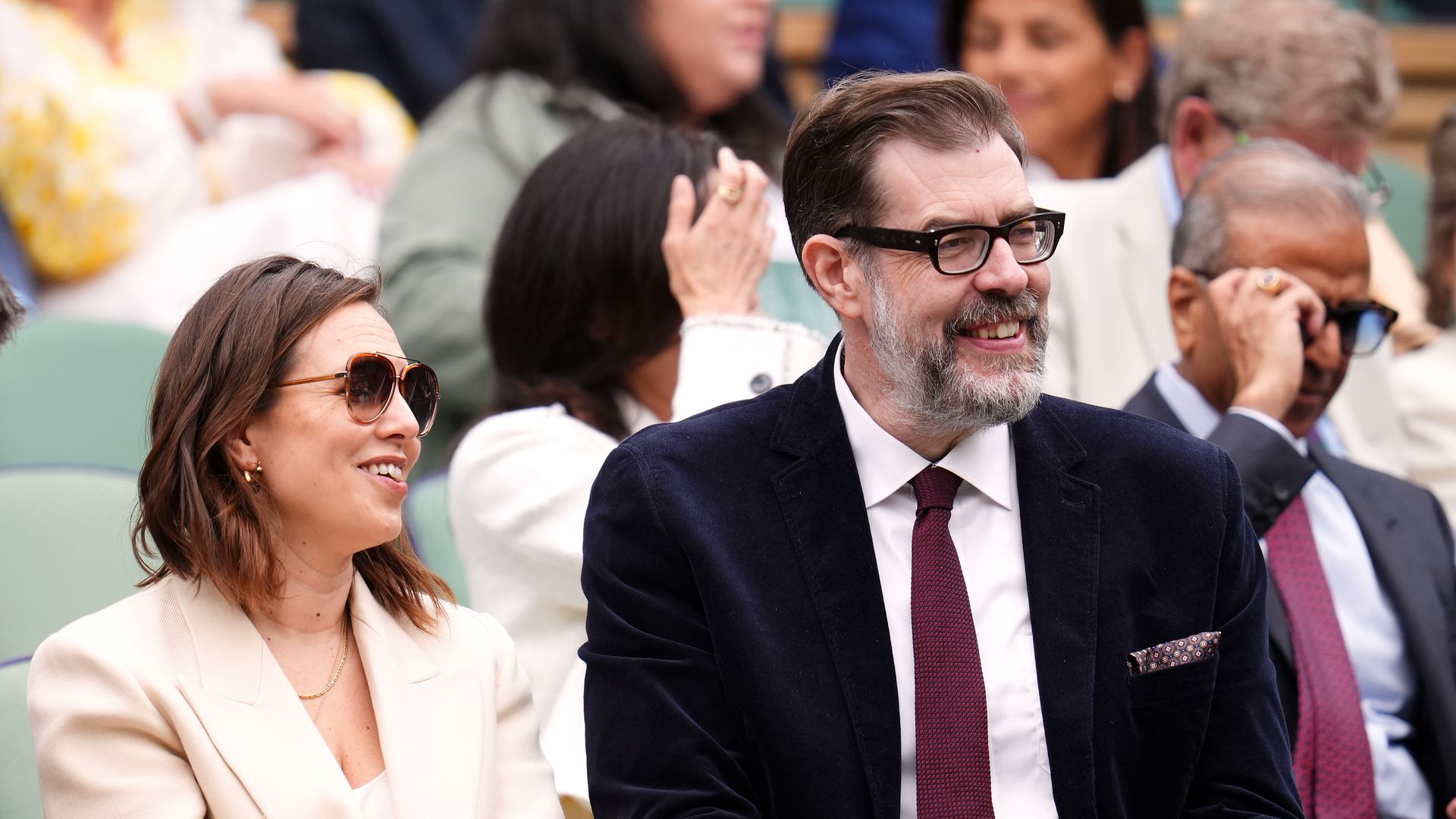 Richard Osman and Ingrid Oliver at wimbledon