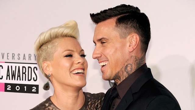 Singer Pink and professional motocross rider Carey Hart attend the 40th American Music Awards held at Nokia Theatre L.A. Live on November 18, 2012 in Los Angeles, California