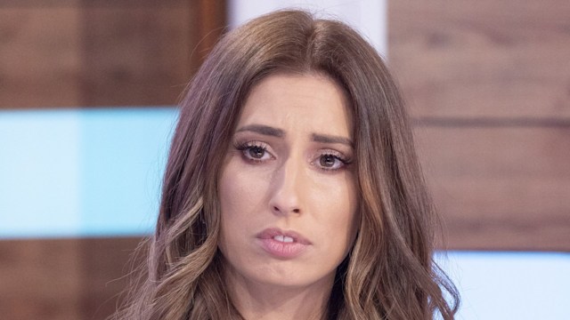 Stacey Solomon looking upset on the set of Loose Women