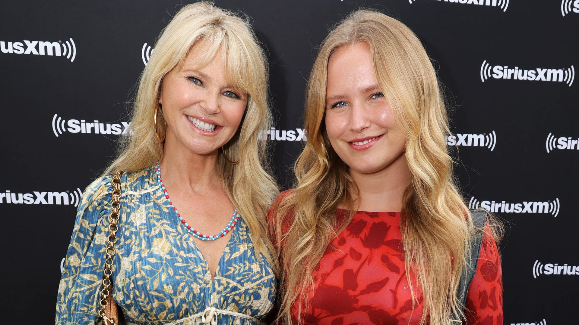 Christie Brinkley 69 Twins With Her Lookalike Daughter In Strapless Jumpsuit Hello 