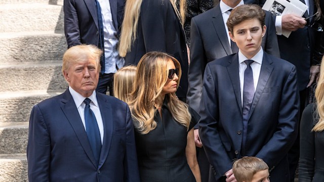 Donald Trump with wife Melania Trump and son Barron Trump