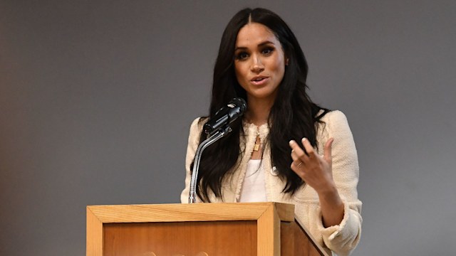 Meghan Markle speaks at school assembly in Dagenham