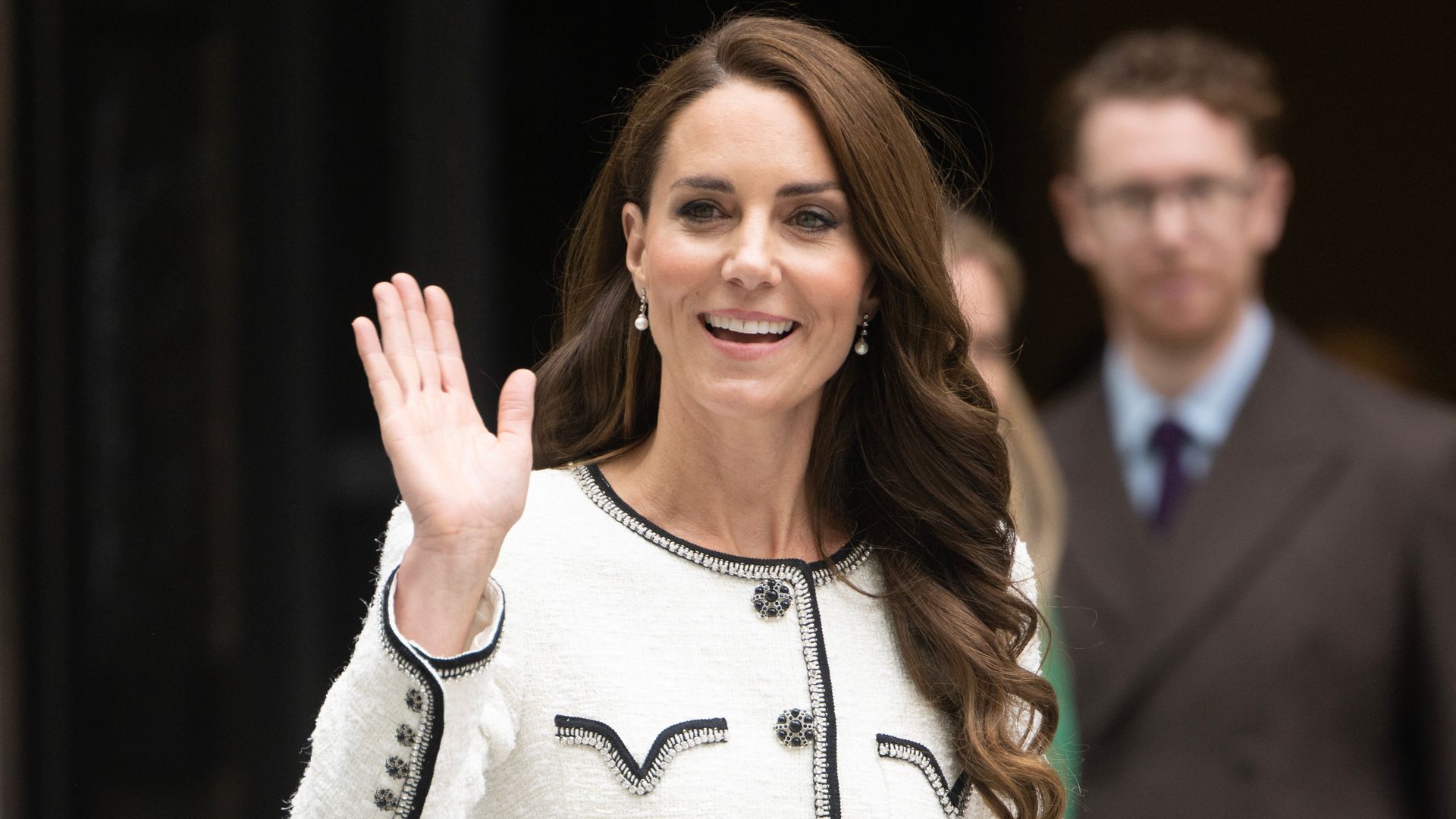 Catherine, Princess of Wales leaves the gallery during the reopening of the National Portrait Gallery on June 20, 2023 i