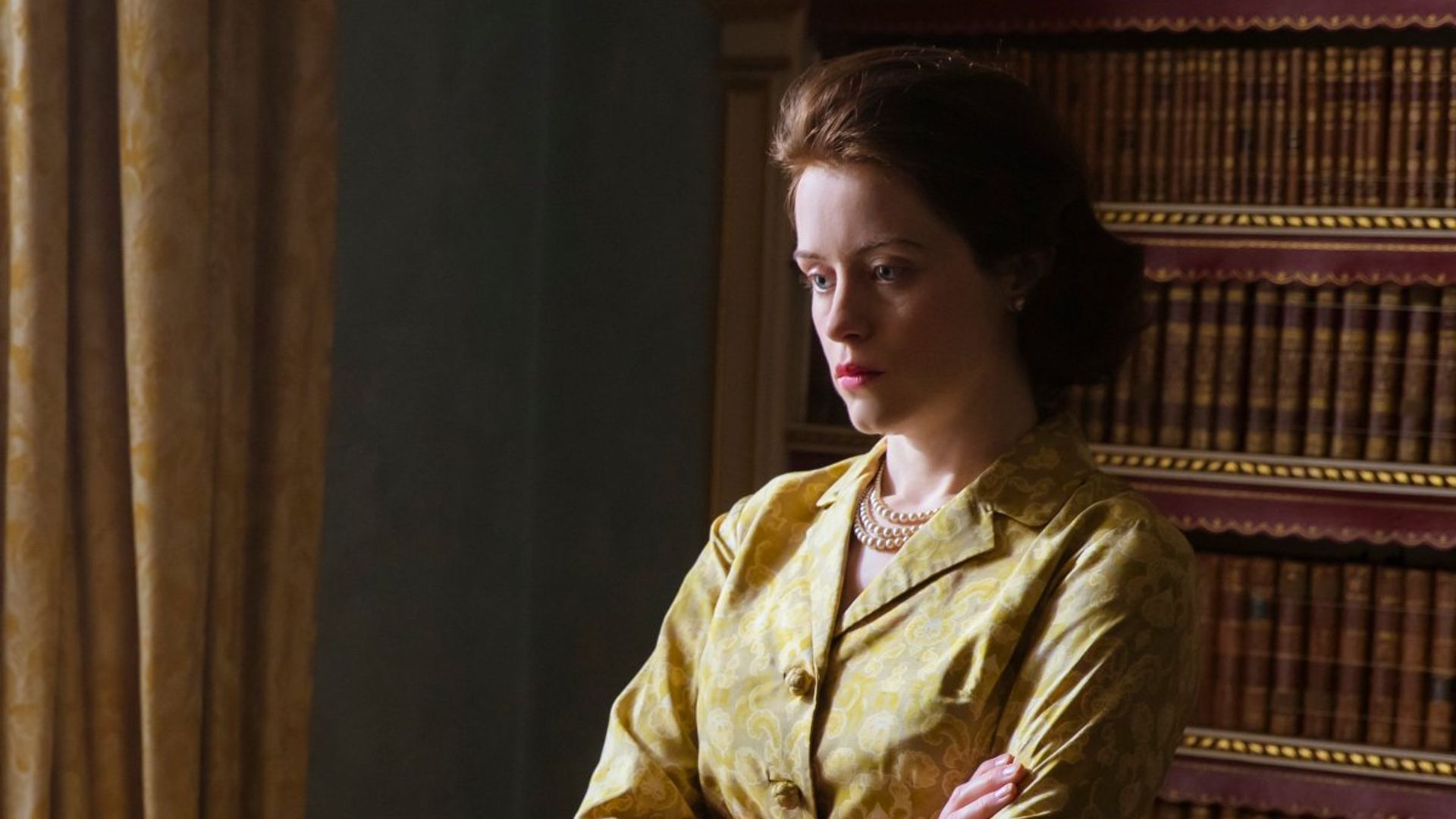 claire foy crown bookcase