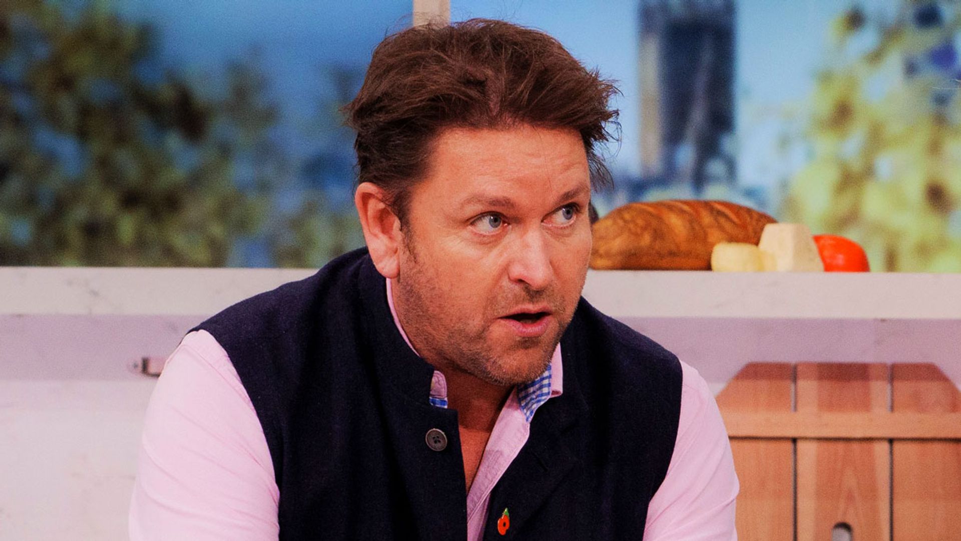 James Martin hits out at guest on ITV’s Saturday Morning as kitchen fire sparks chaos