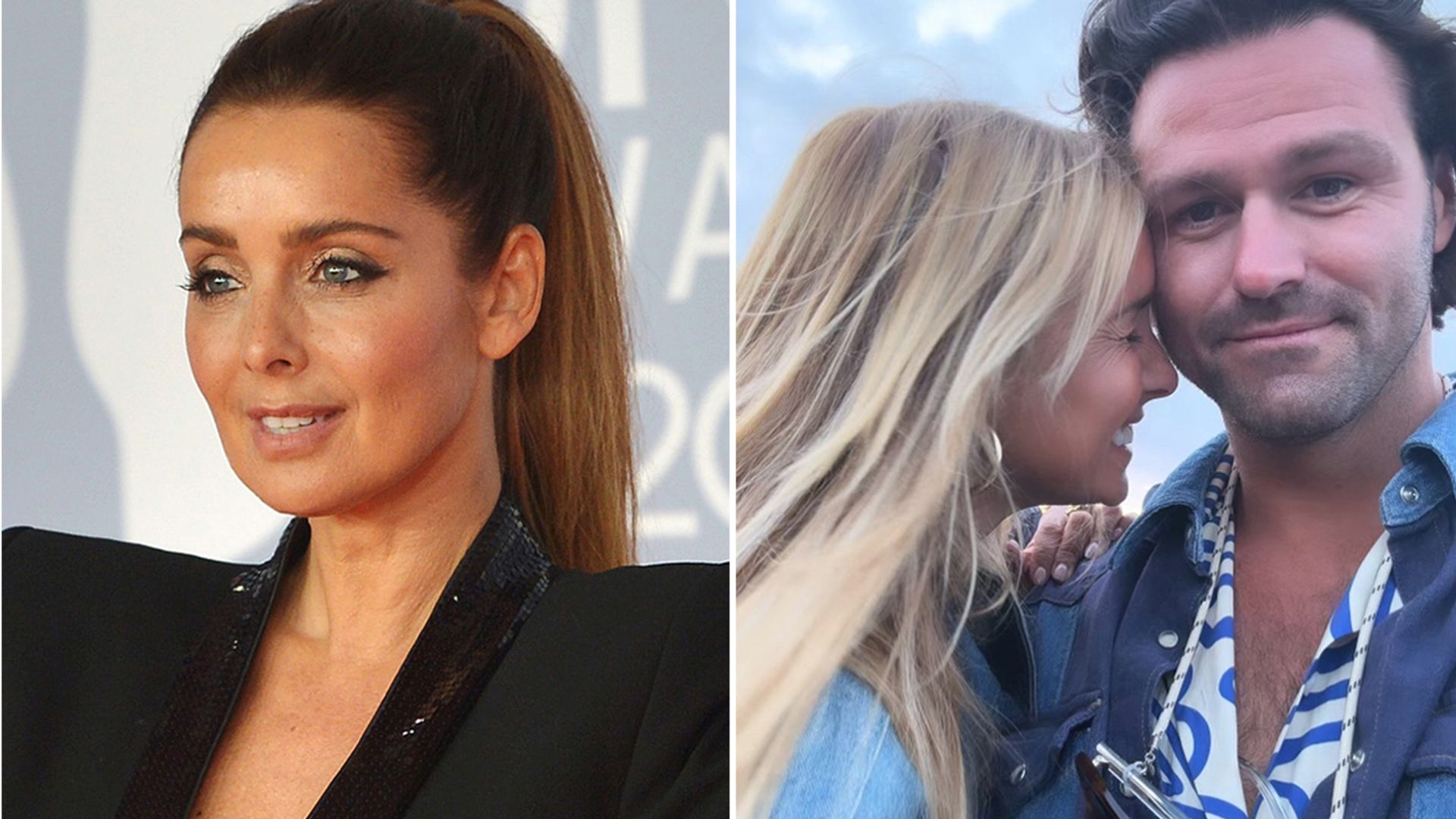 A split image of Louise Redknapp and her boyfriend Drew