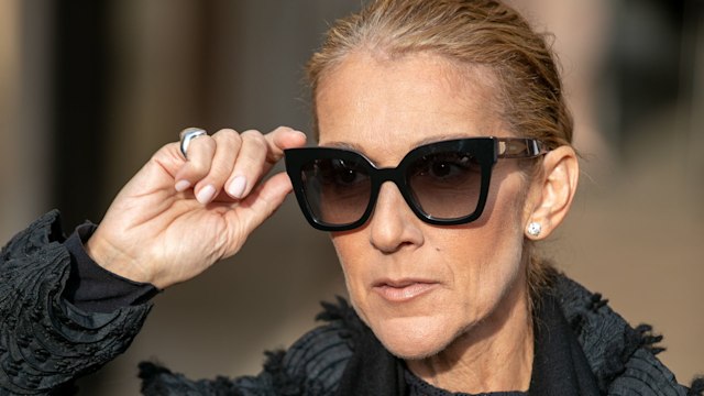  Singer Celine Dion is seen leaving the Hotel de Crillon on Place de la Concorde on February 01, 2019 in Paris, France. 