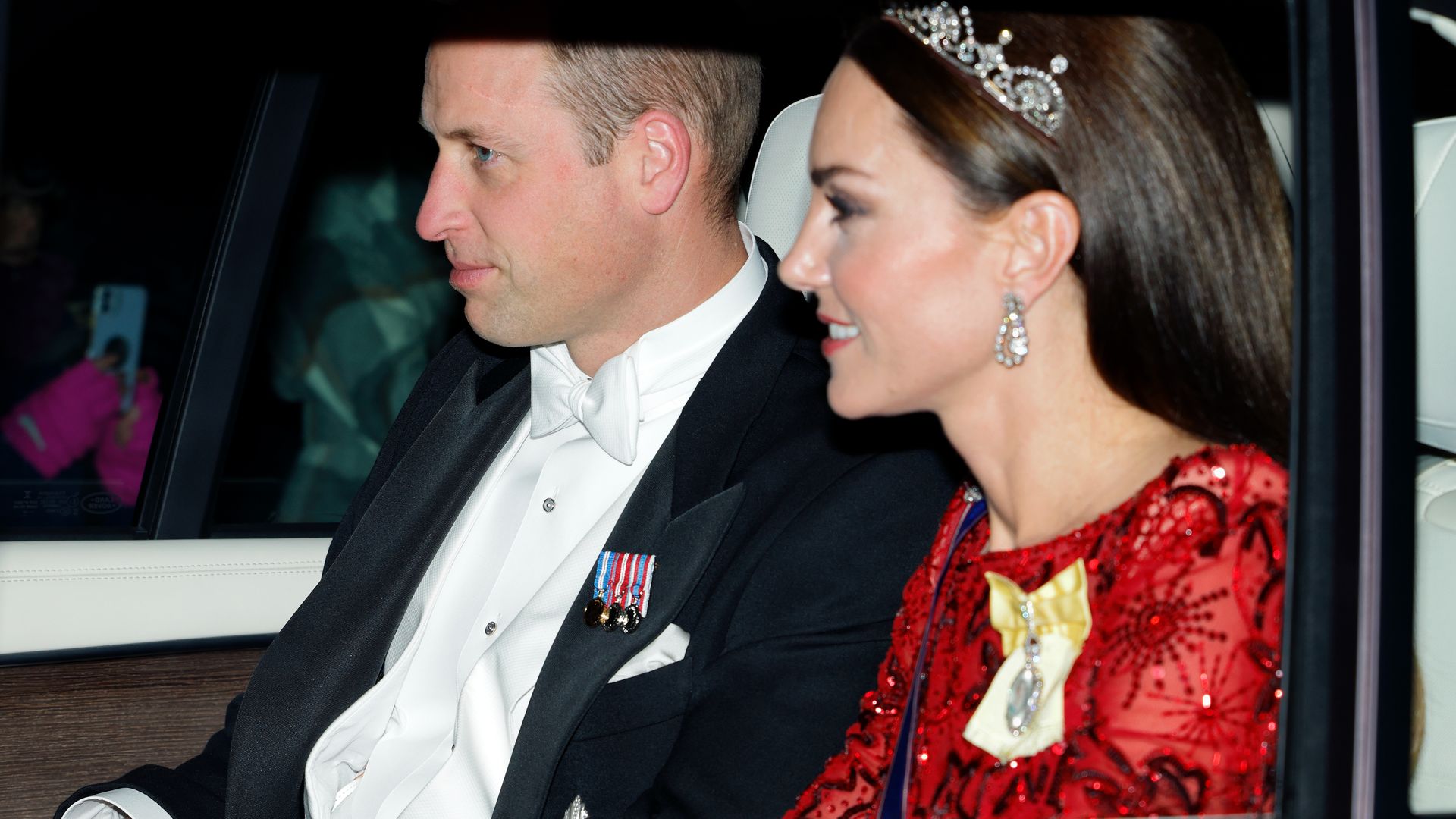 Prince William and Princess Kate didn't wear their seatbelts when arriving  at the annual reception for Members of the Diplomatic Corps at Buckingham Palace in 2022 