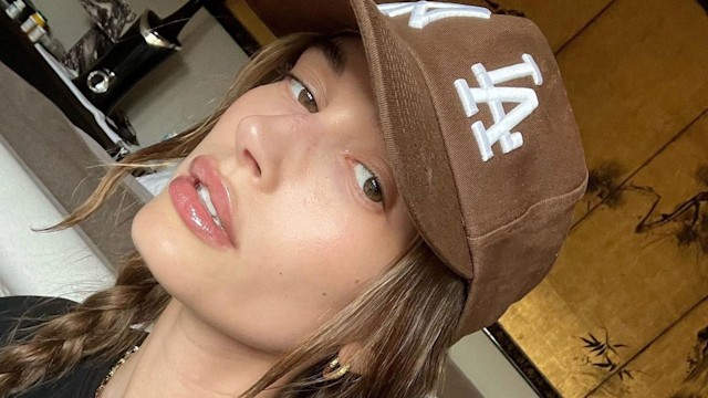 Hailey Bieber takes selfie in bedroom mirror