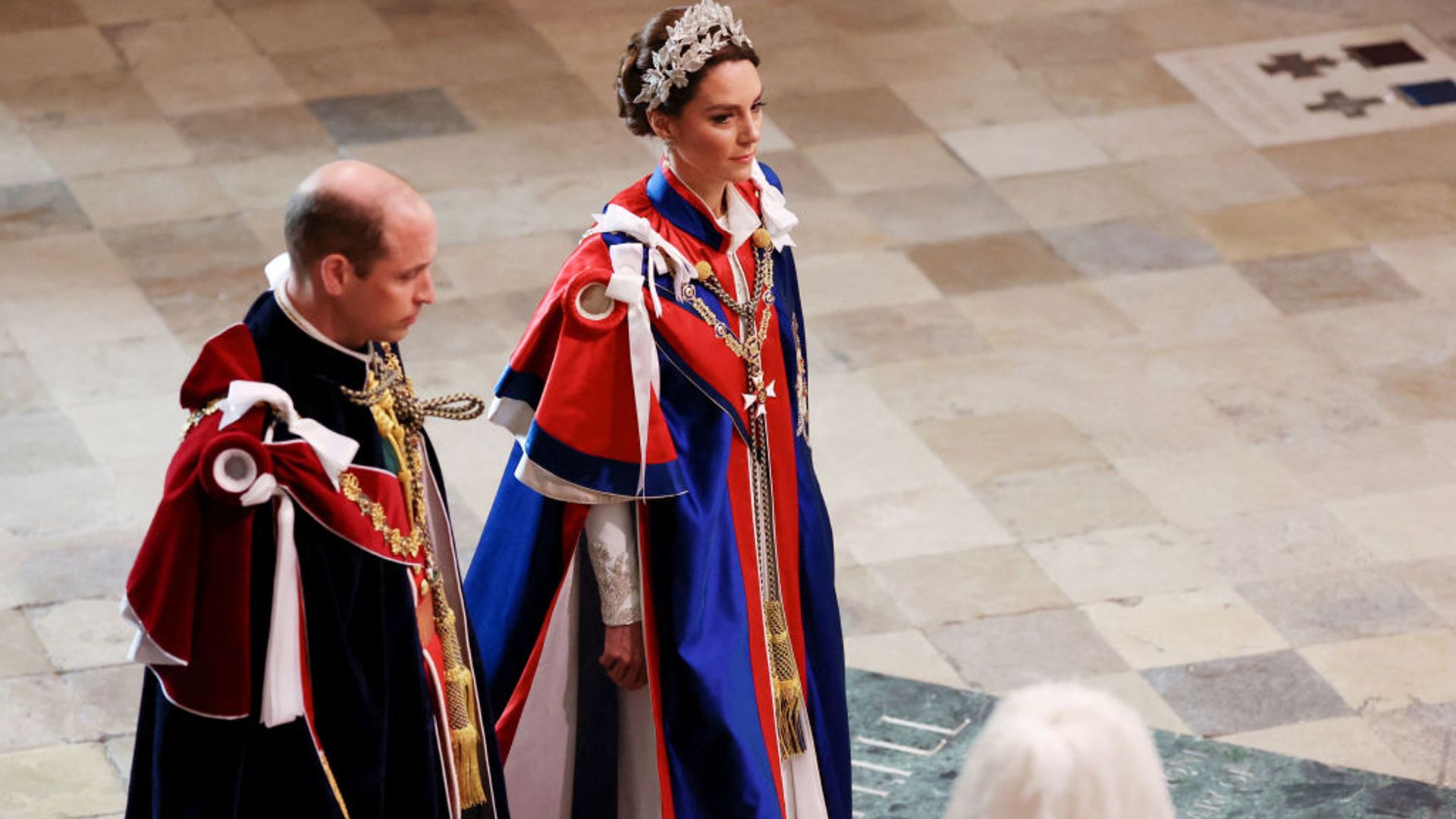 Princess Kate and Prince William during the coronation ceremony