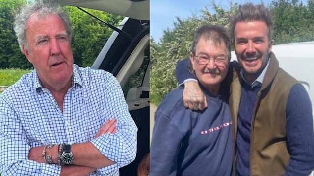 Jeremy Clarkson split screen with David Beckham and Gerald from Diddly Squat