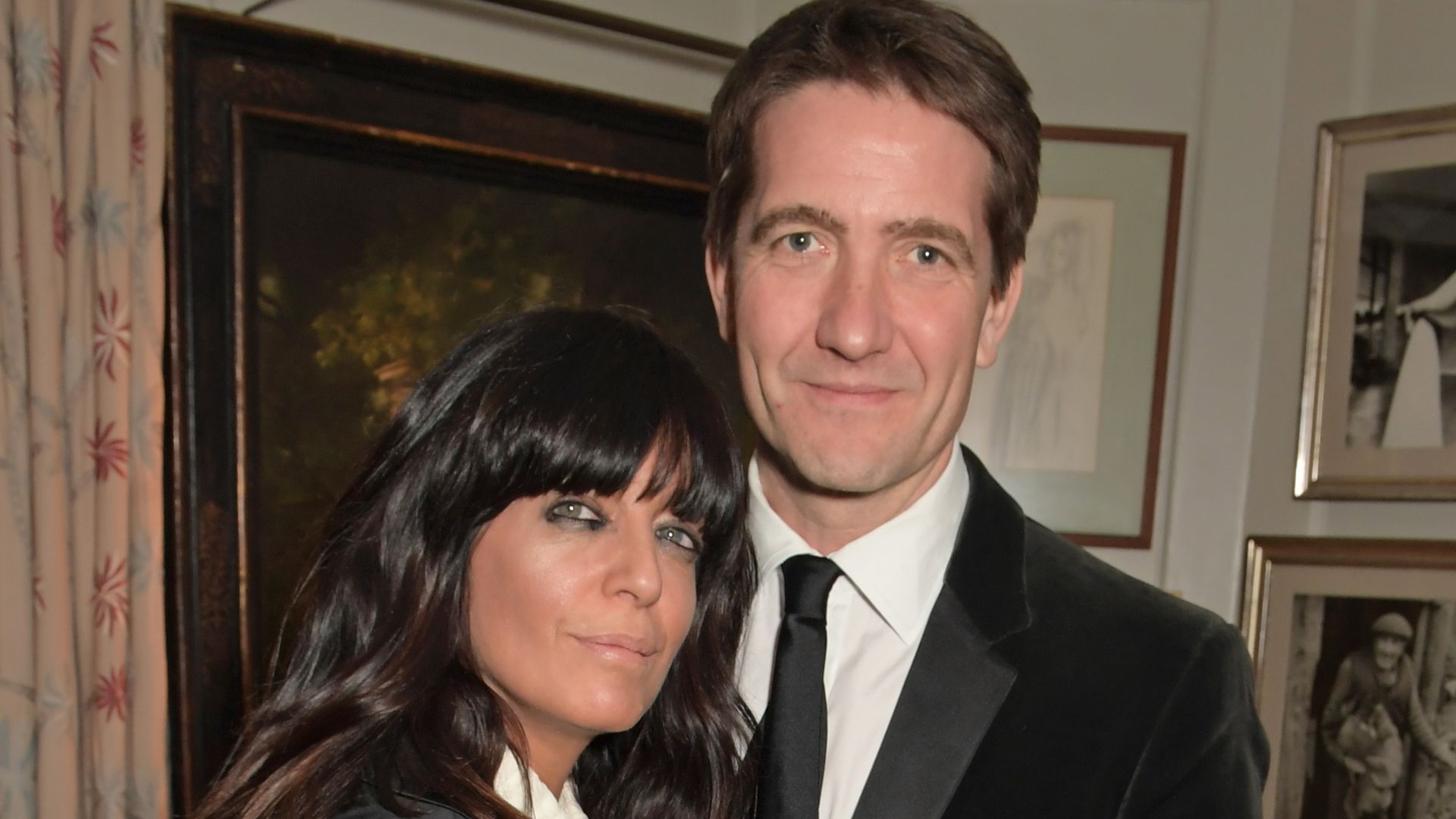 Claudia Winkleman and Kris Thykier attend the Charles Finch & CHANEL Pre-BAFTA Party 