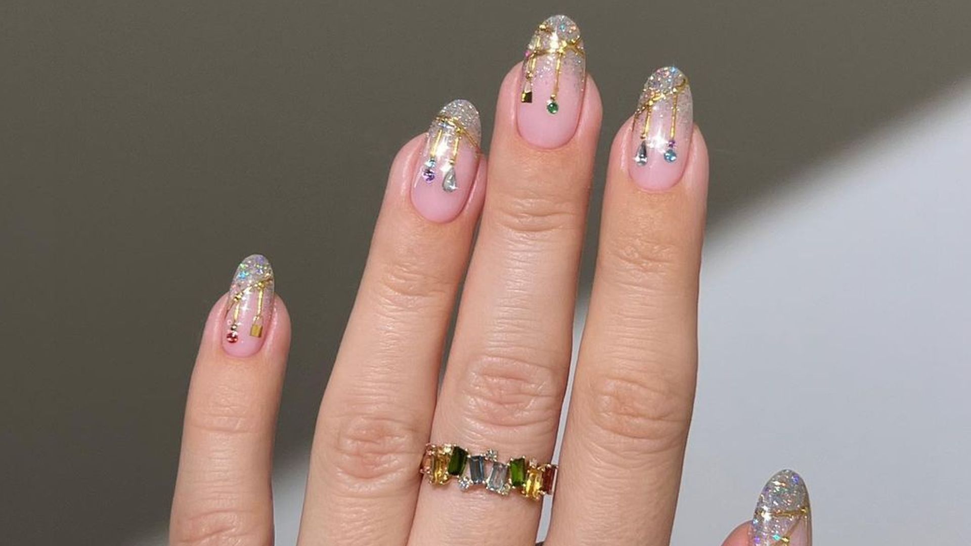 Nails with jewel gems 