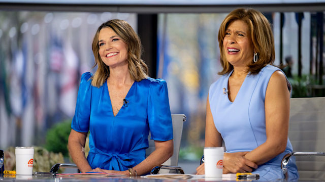 Pictured: Savannah Guthrie and Hoda Kotb on Thursday, April 18, 2024 --