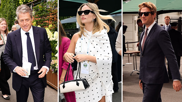 Hugh Grant, Margot Robbie, James Norton at Wimbledon