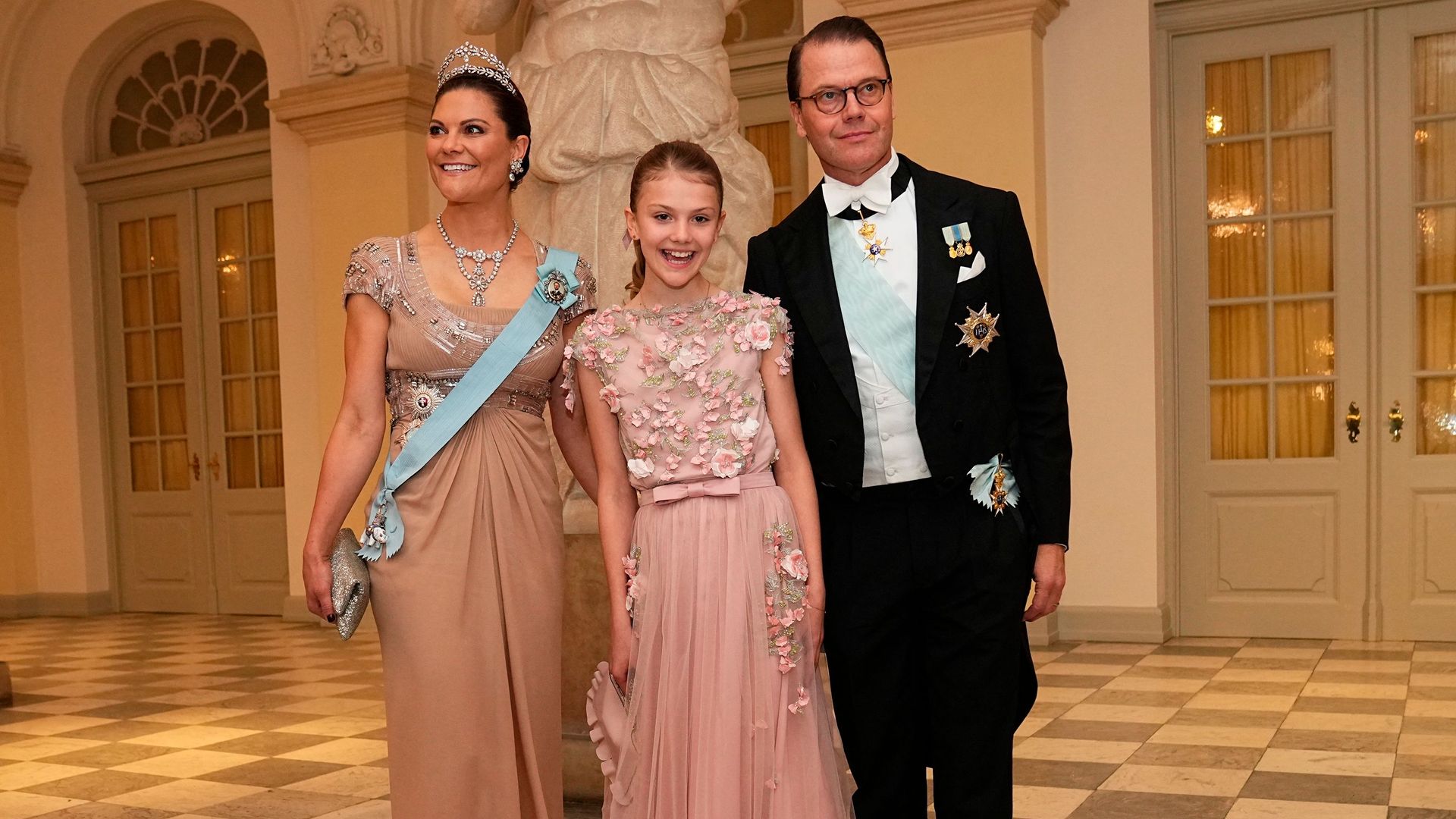 Sweden's Crown Princess Victoria, Prince Daniel and Princess Estelle at the celebration for Prince Christian's 18th birthday 
