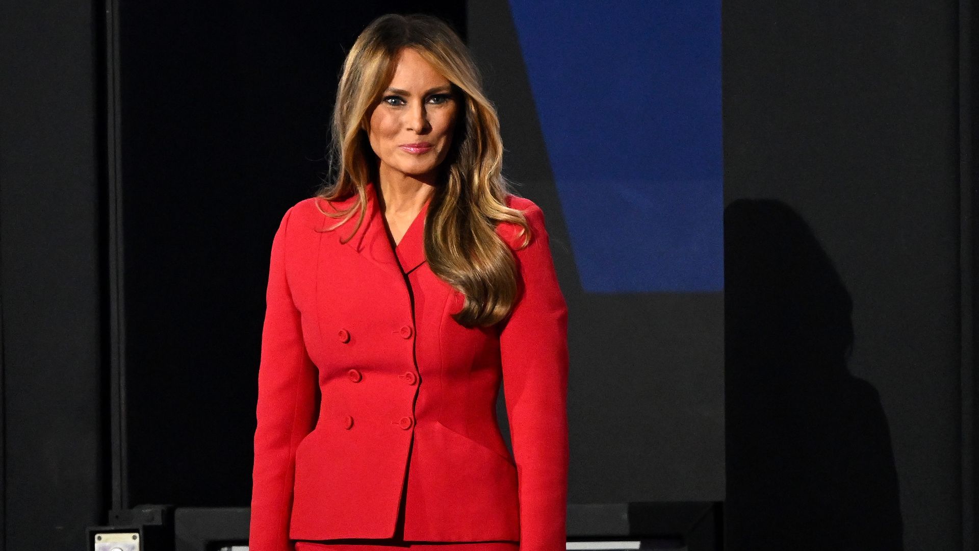 Former first lady Melania Trump arrives on the fourth day of the Republican National Convention at the Fiserv Forum on July 18, 2024