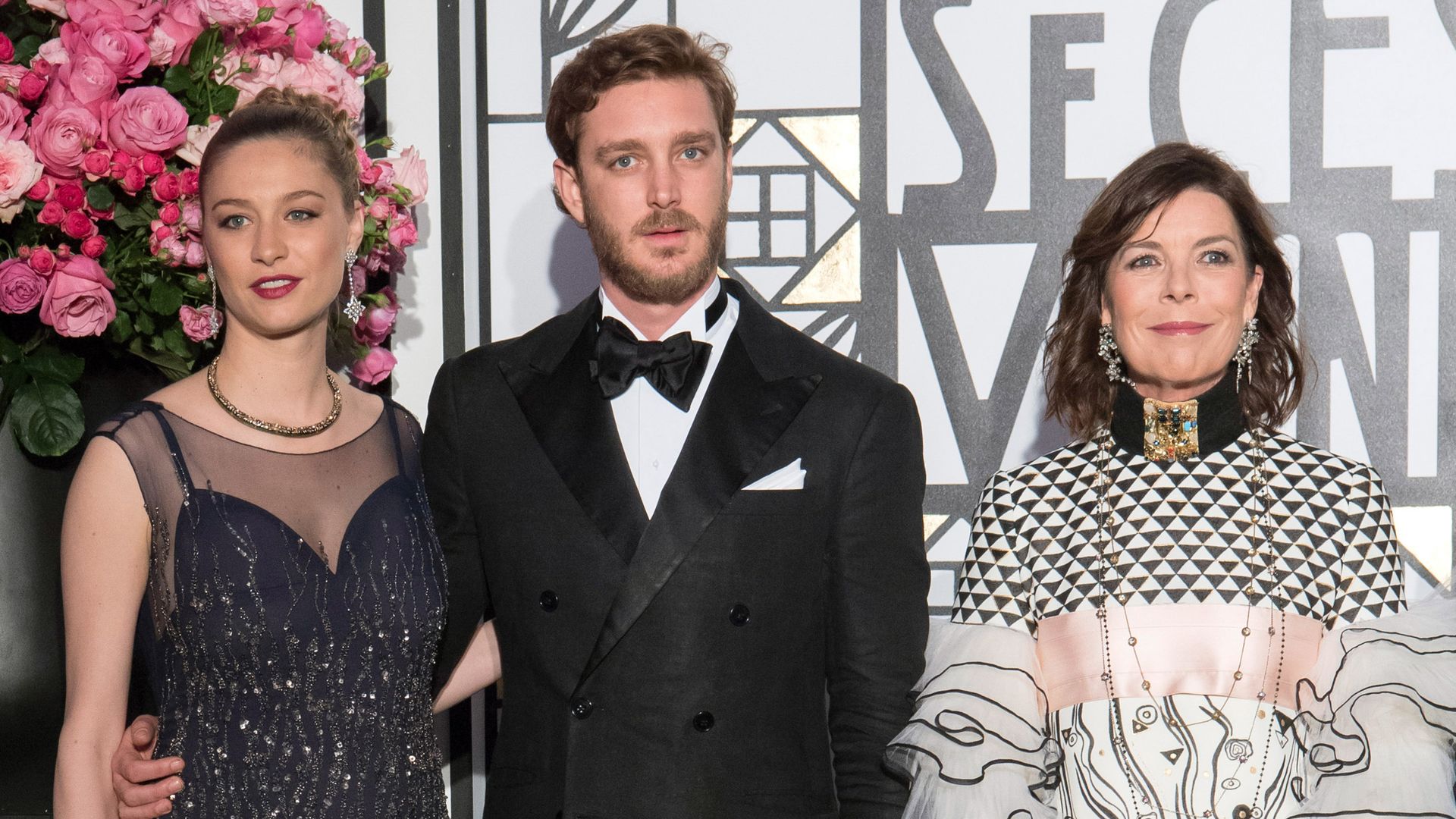 MONTE-CARLO, MONACO - MARCH 18:  (EDITORS NOTE: NO TABLOIDS)  - Pierre Casiraghi, Beatrice Casiraghi and Princess Caroline of Hanover attend the Rose Ball 2017 Secession Viennoise To Benefit The Princess Grace Foundation at Sporting Monte-Carlo on March 18, 2017 in Monte-Carlo, Monaco. (Photo by Luc Castel/Palais Princier/SBM/SC Pool - Corbis/Corbis via Getty Images)