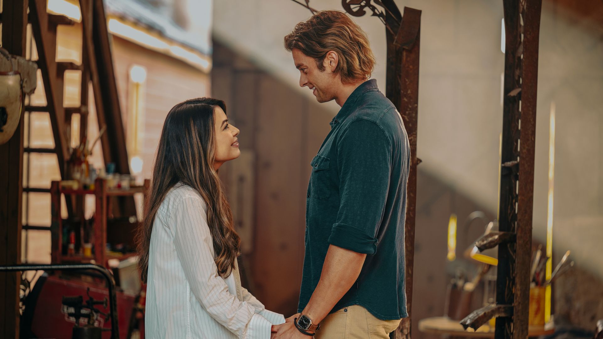 woman and man holding hands