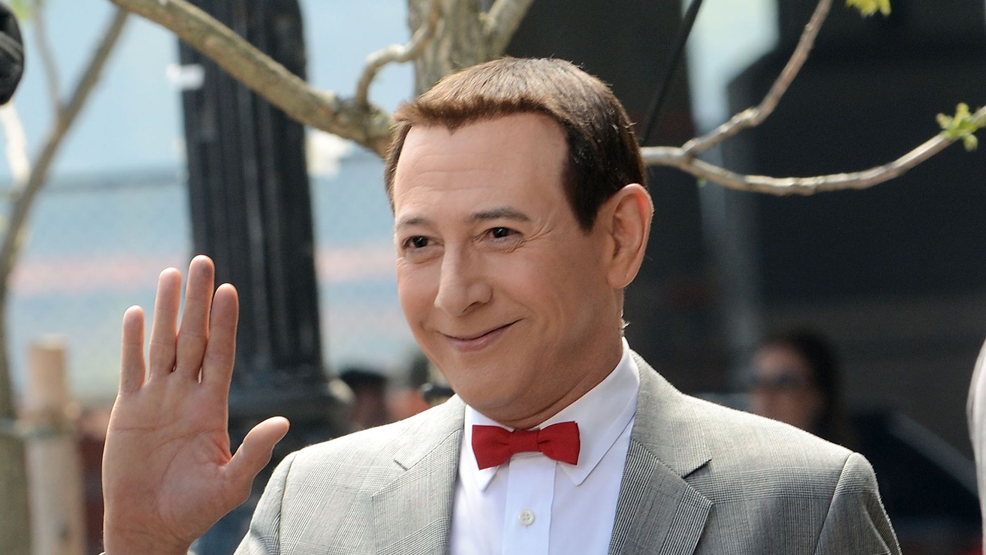 Paul Reubens on location filming "Pee-wee's Big Holiday" on May 8, 2015 in New York City