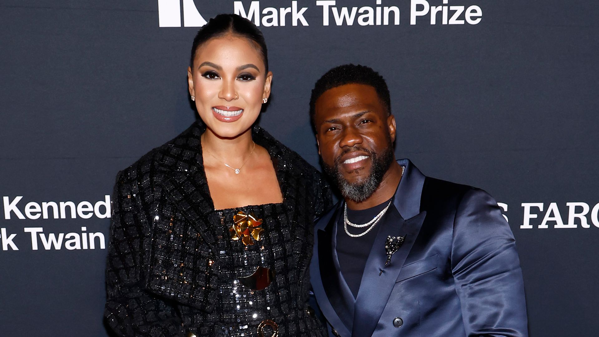 Eniko Hart and Kevin Hart attend the 25th Annual Mark Twain Prize For American Humor at The Kennedy Center on March 24, 2024 in Washington, DC