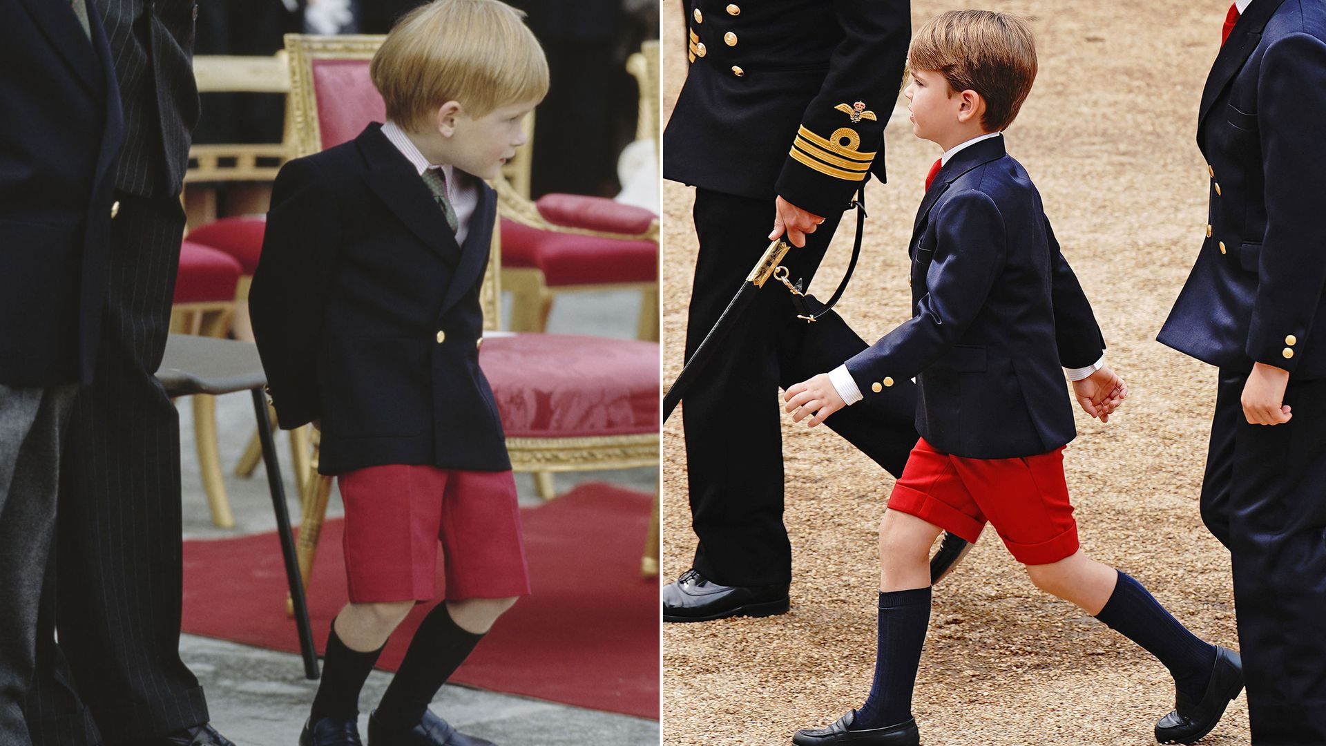 Prince Louis wore an identical look to Prince Harry's when he was his age