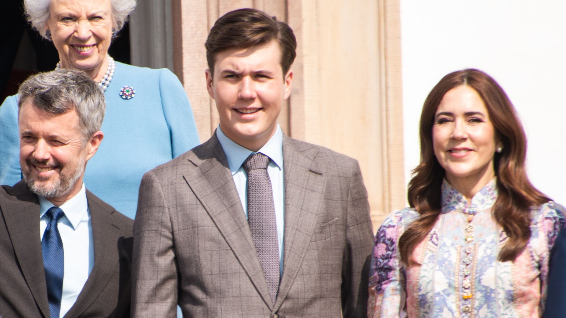King Frederik (L) and Queen Mary (R) attend along with Crown Prince Christian