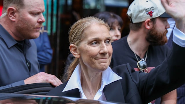 Celine Dion is seen leaving a hotel on July 23, 2024 in Paris, France.