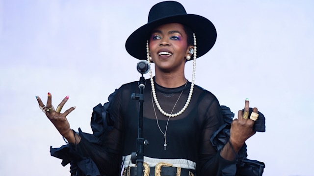 GLASTONBURY, ENGLAND - JUNE 28: Lauryn Hill performs on The Pyramid Stage during day three of Glastonbury Festival at Worthy Farm, Pilton on June 28, 2019 in Glastonbury, England. (Photo by Harry Durrant/Getty Images)