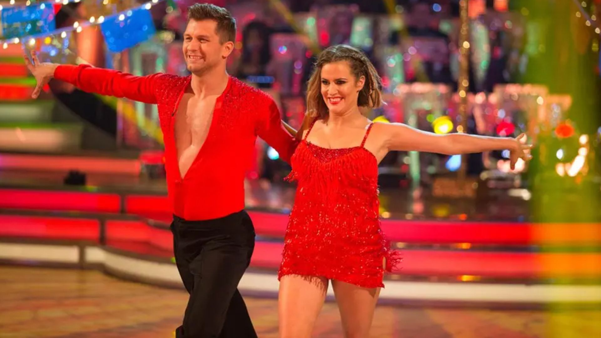 Pasha Kovalev and Caroline Flack dancing together