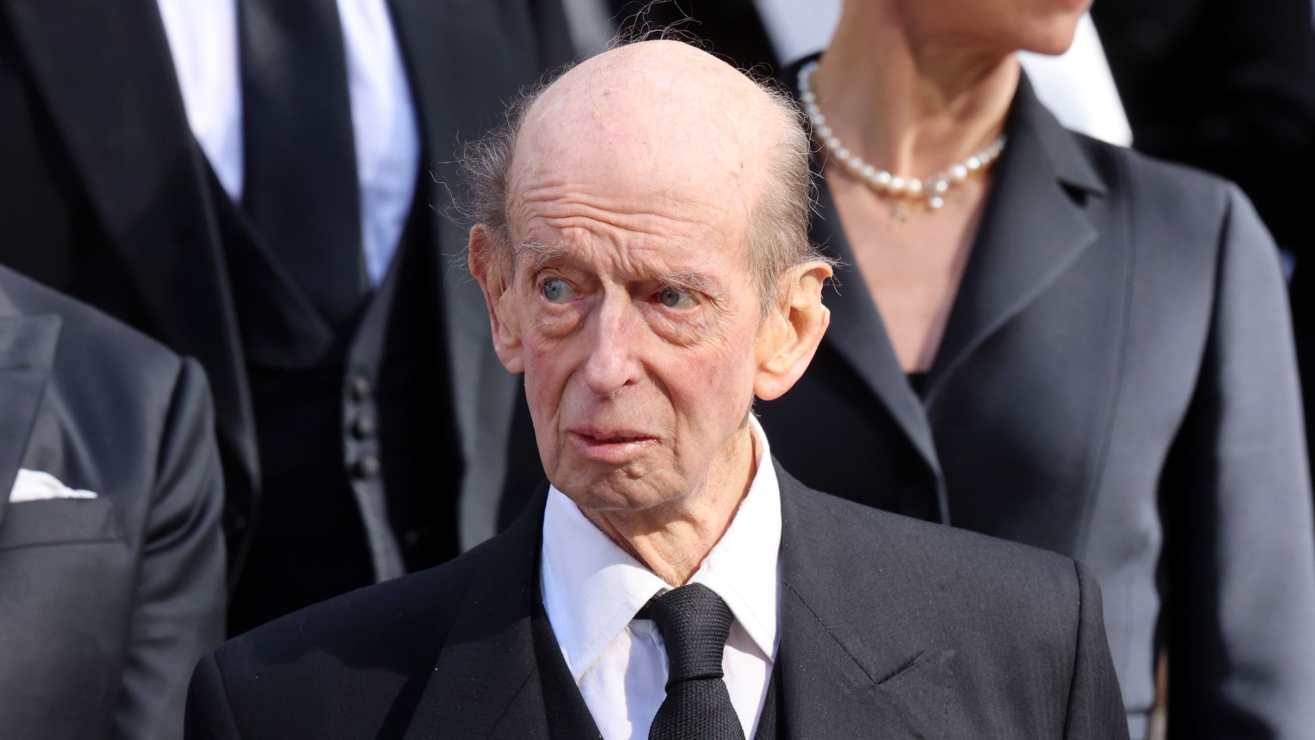 Duke of Kent at Duchess of Kent's funeral