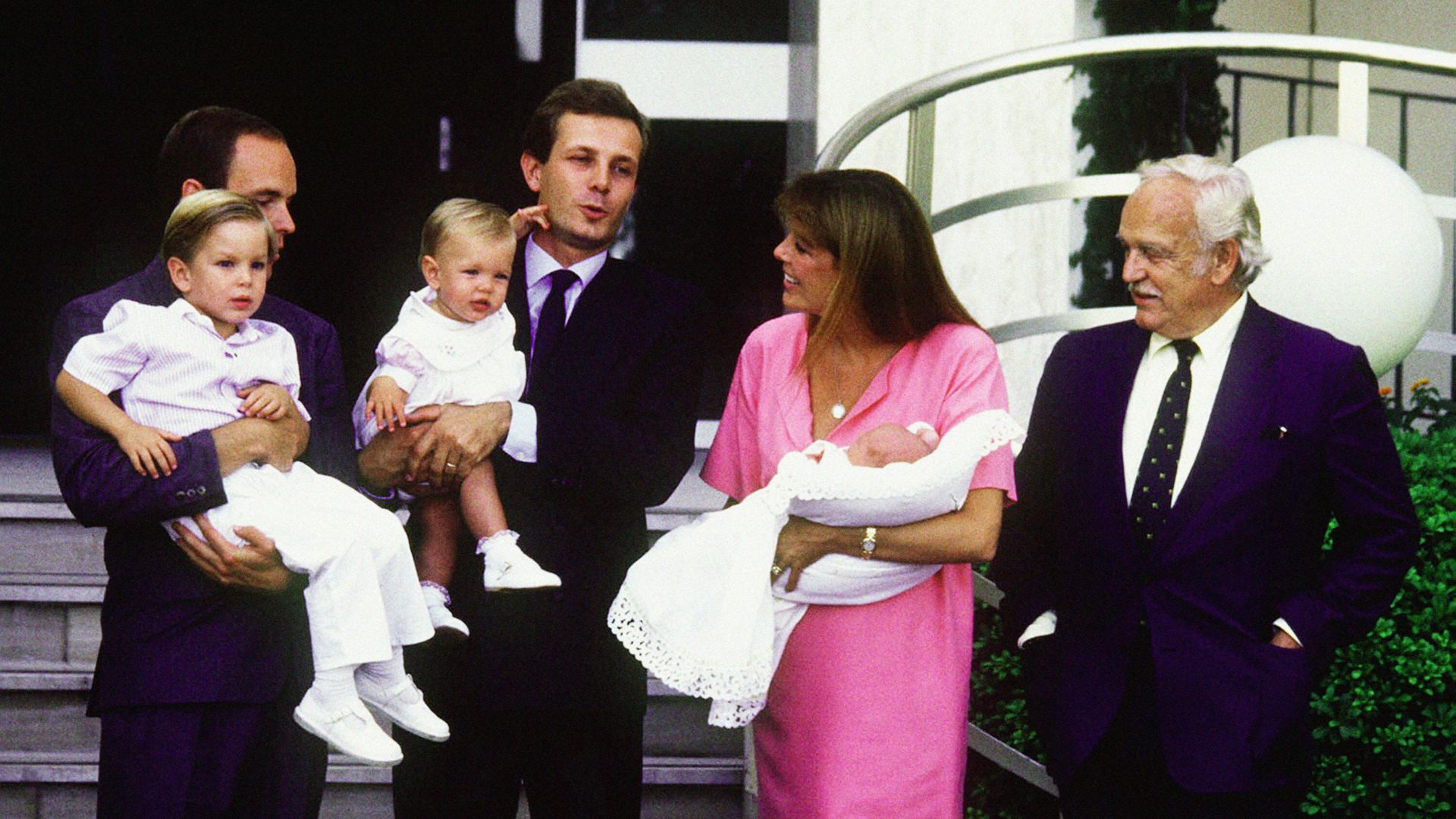 Princess Caroline holding baby Pierre Casiraghi