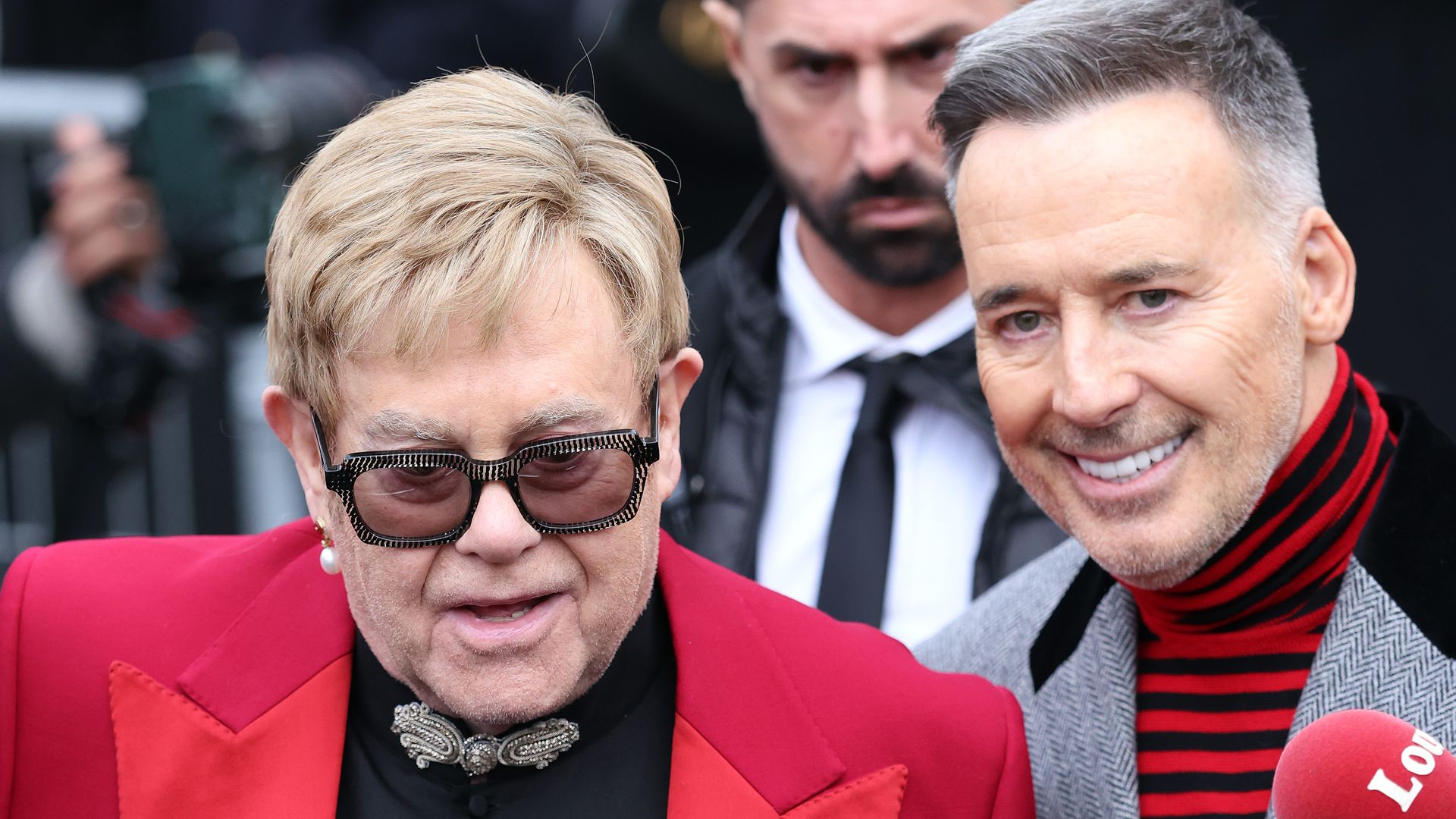 Elton John and David Furnish attend Valentino