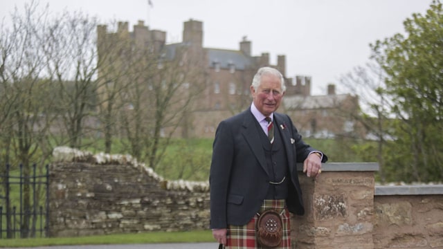 King Charles outside the Castle of Mey