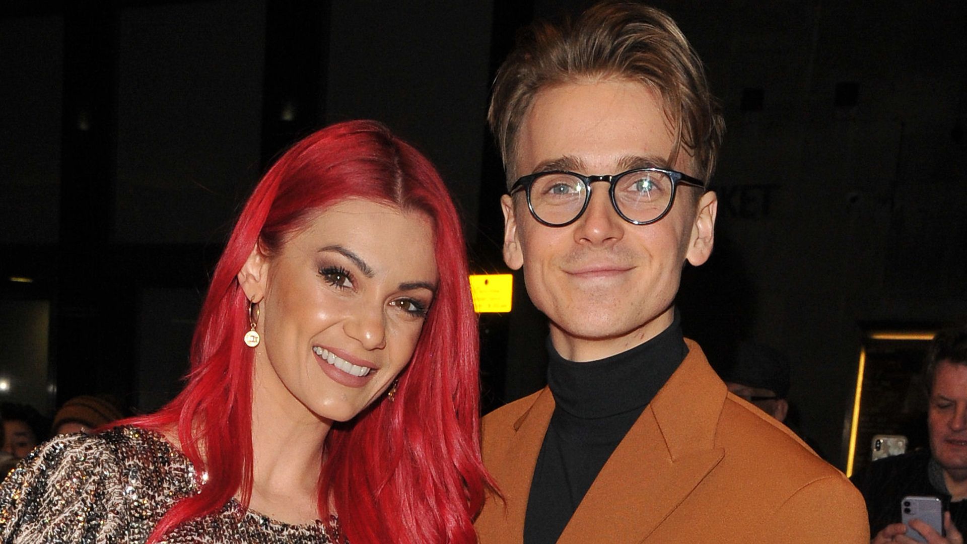 Dianne Buswell and Joe Sugg Whats On Stage Awards, Prince of Wales Theatre, Arrivals, London