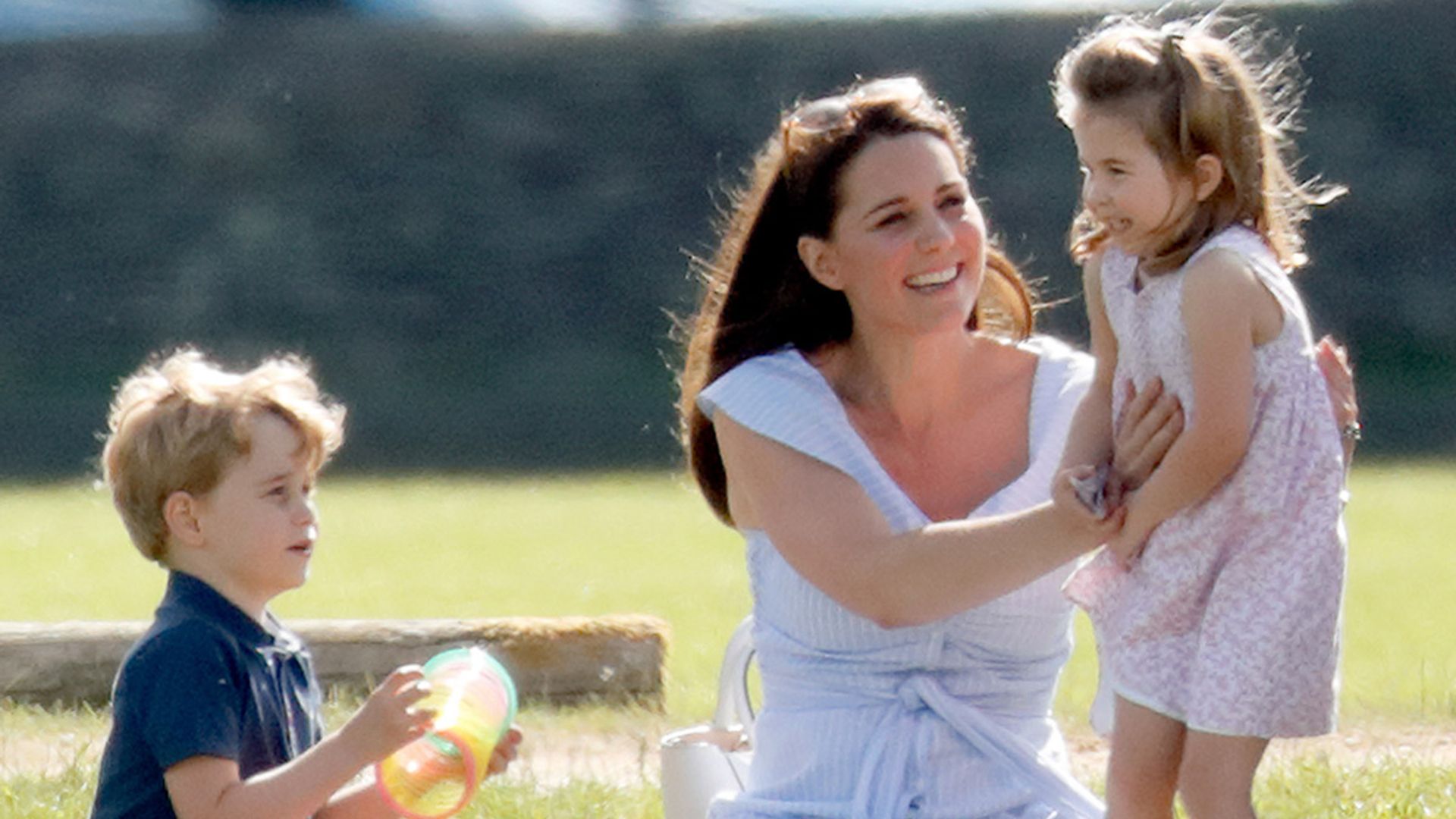kate middleton with children at polo