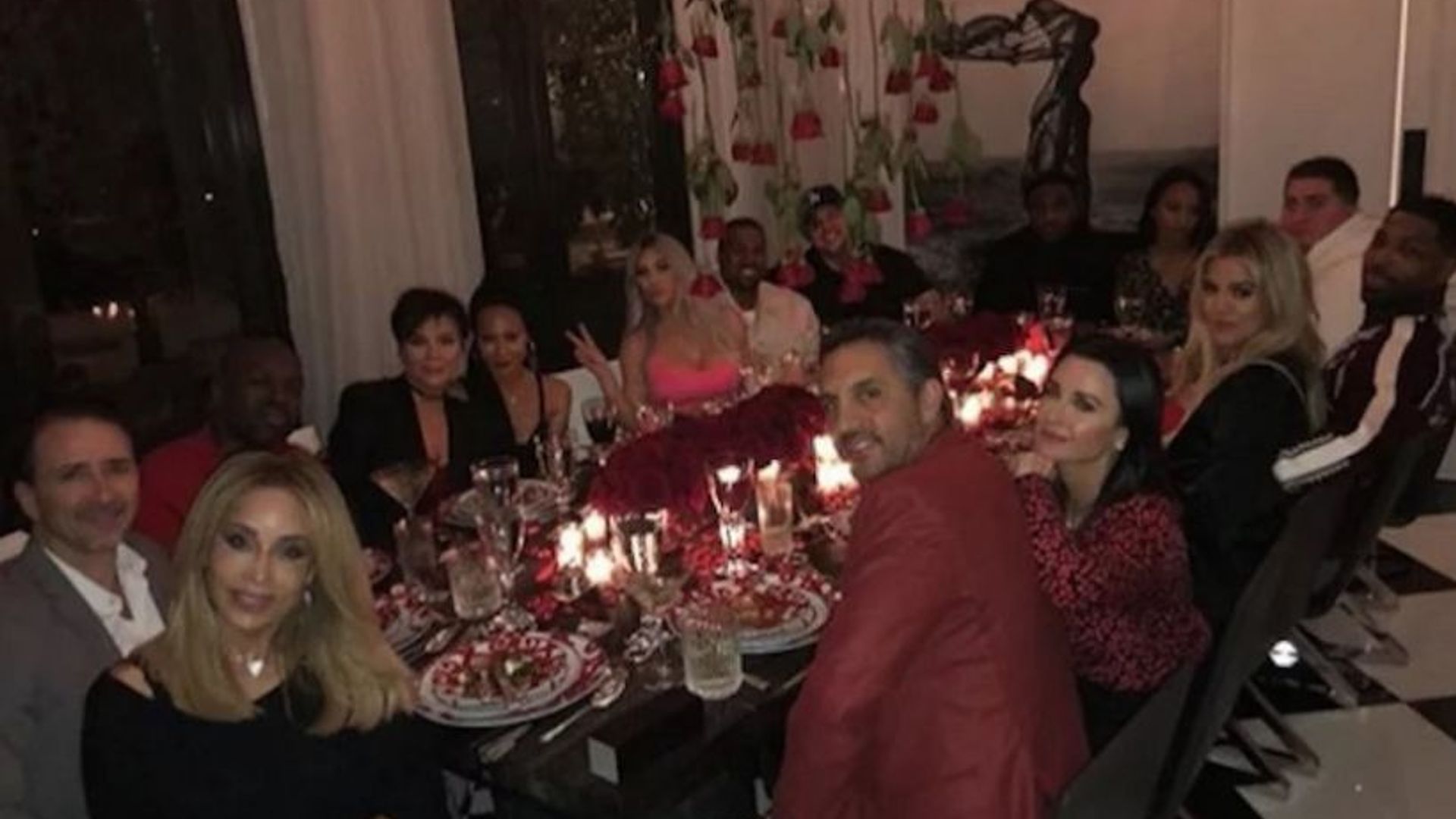 Kardashians Valentines Day dinner table