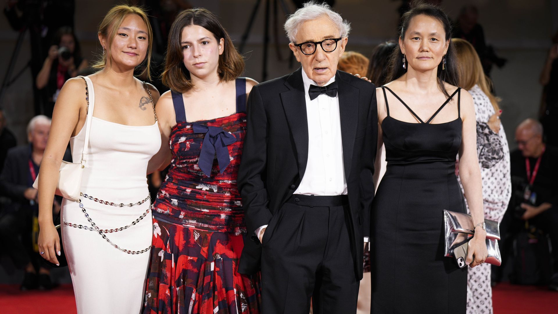 Woody Allen's family supporting him on the red carpet in Venice