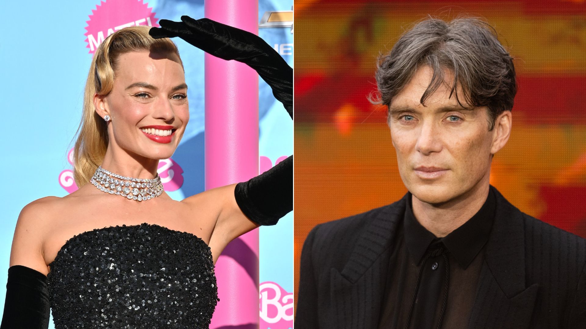 Margot Robbie and Cillian Murphy at the Barbie and Oppenheimer premieres, both in 2023