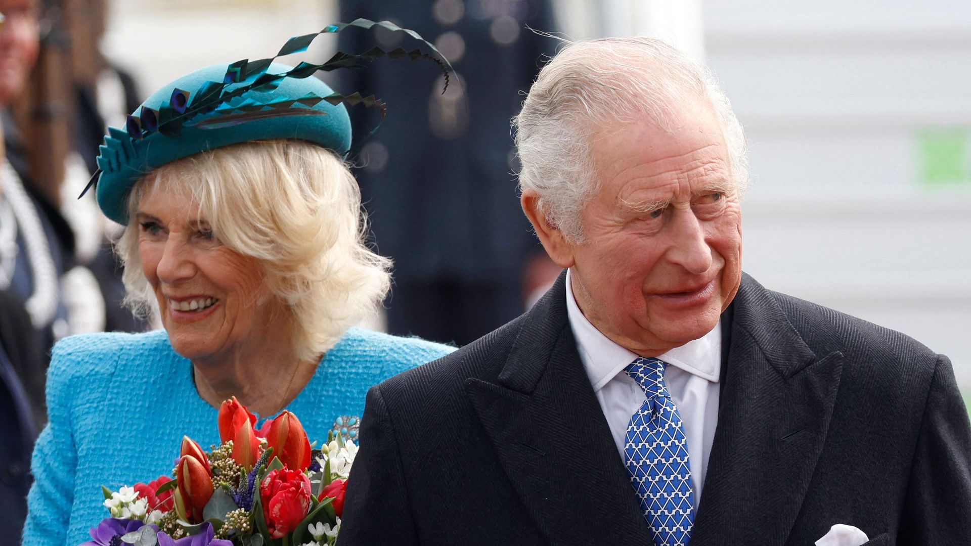King Charles and Queen Camilla at Brandenburg Airport