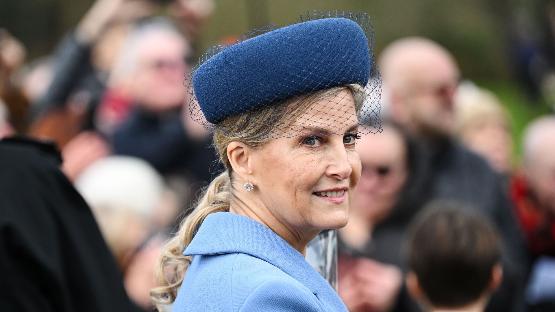 Duchess Sophie is beautiful in blue as she walks to church with daughter Lady Louise