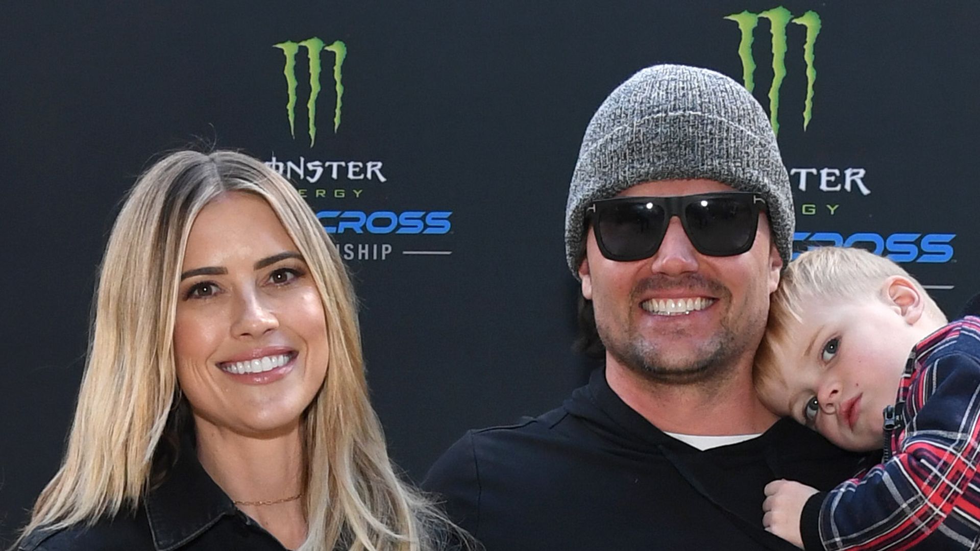 Christina Hall, Josh Hall, and guests attend Monster Energy Supercross Celebrity Night at Angel Stadium of Anaheim on January 28, 2023 in Anaheim, California