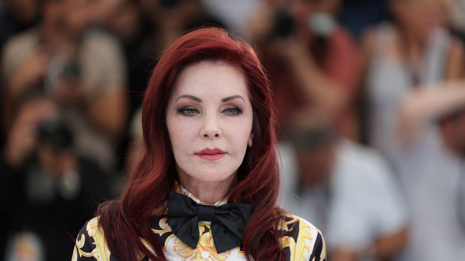 Elvis Presley, Priscilla Presley attends a photocall for the film "Elvis" during the 75th edition of the Cannes Film Festival in Cannes, southern France, on May 26, 2022