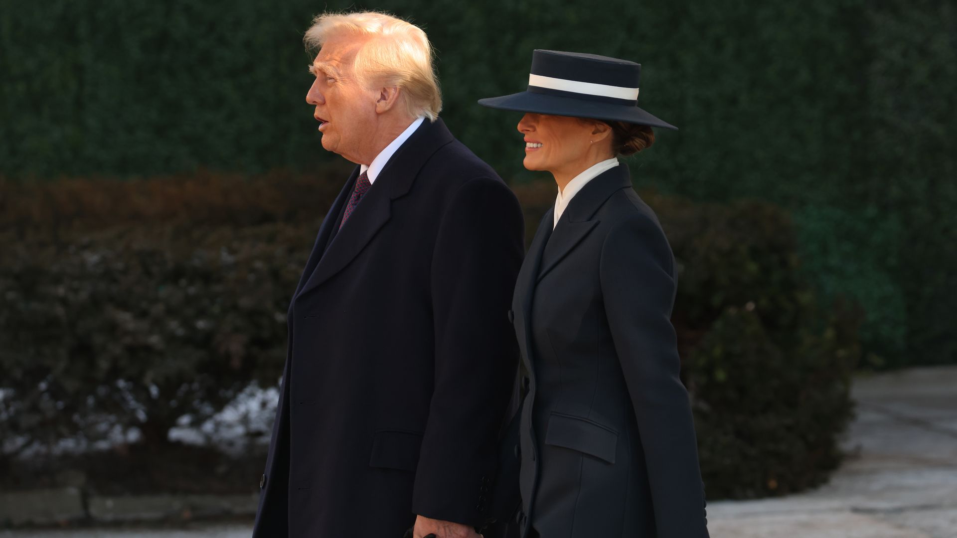 Melania Trump with Donald Trump on his inauguration day 